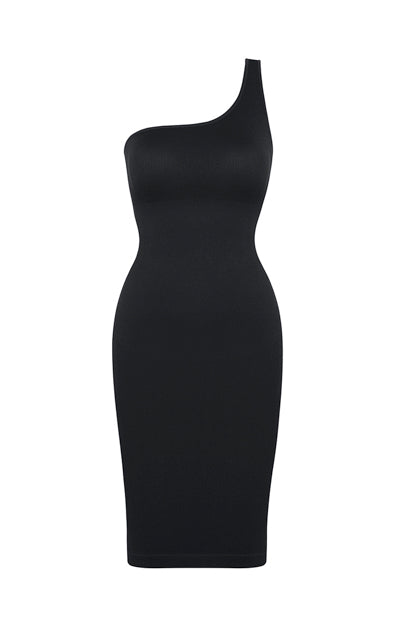 shapewear for one shoulder dress One Shoulder Shapewear Dress 2394 BROWN / 3XL/4XL