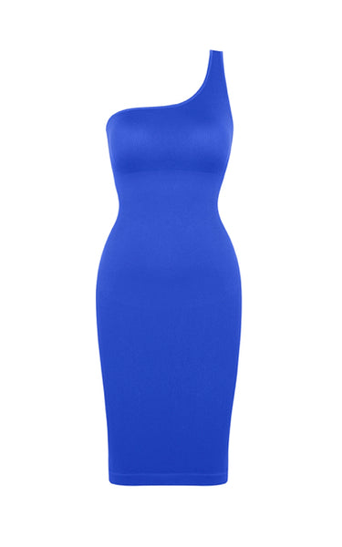 shapewear one shoulder dress One Shoulder Shapewear Dress 2394 BROWN / 3XL/4XL