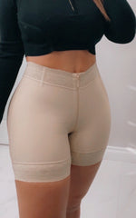 High Waisted Zipper Butt Lifting Shorts 3722