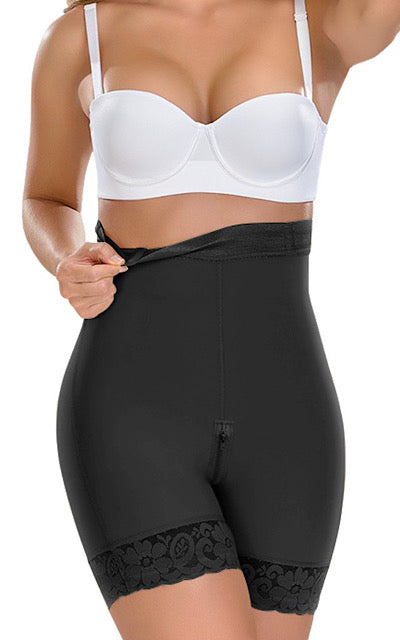 Faja Colombiana  Mid Waisted, Thigh Shaper Shorts- Triple Breasted wi