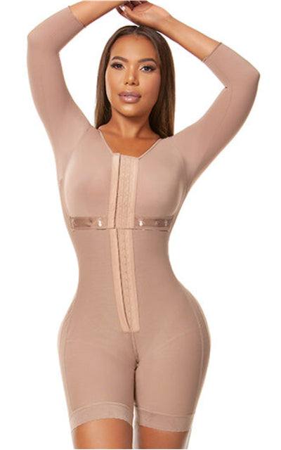 Stage 2/3 Hourglass 2250-1 Sleeves BBL Faja Front Hooks – Mocha